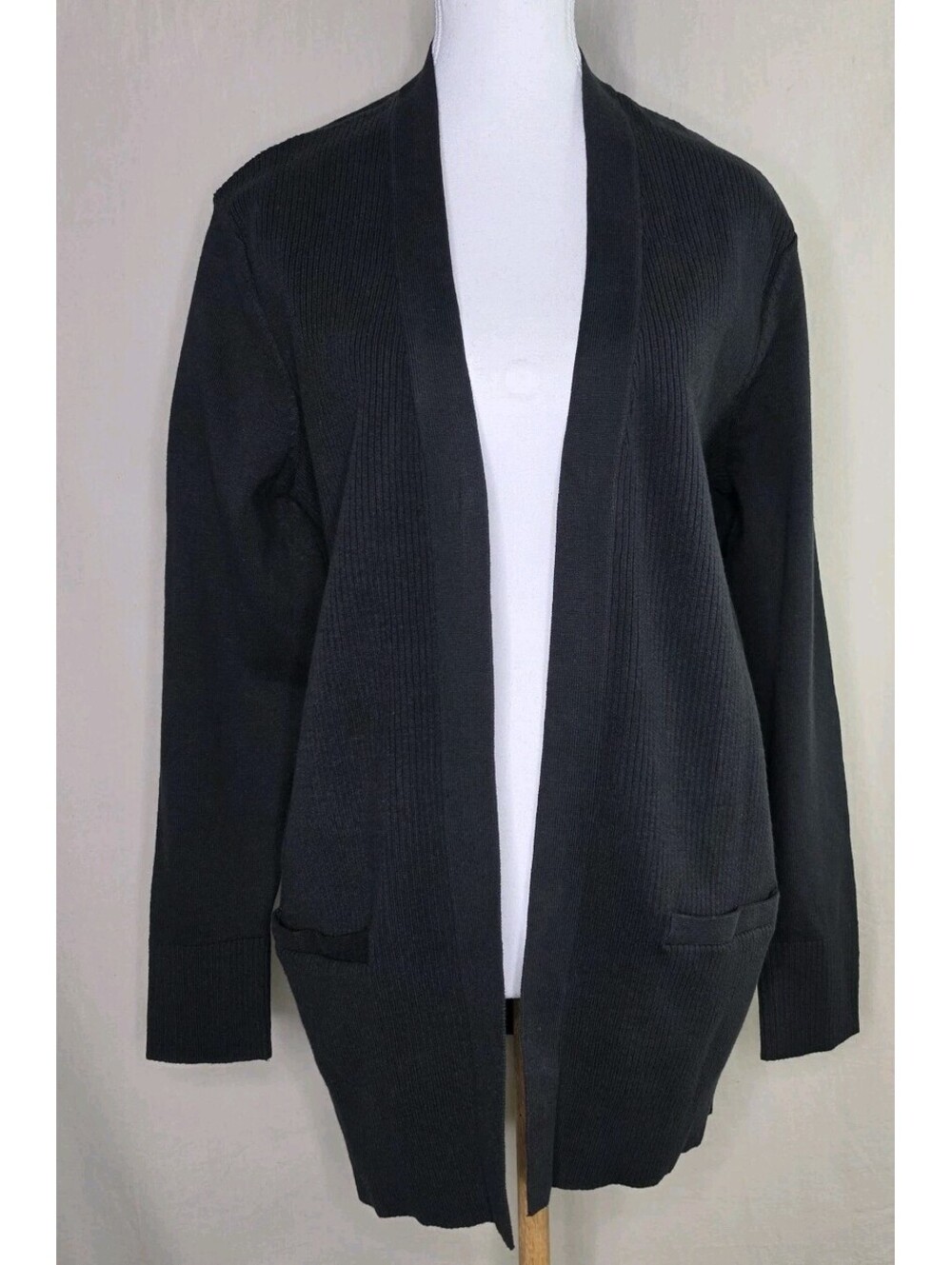 Port Authority Womens Easy Care Open Front Cardigan Sweater Black Size M LSW2890